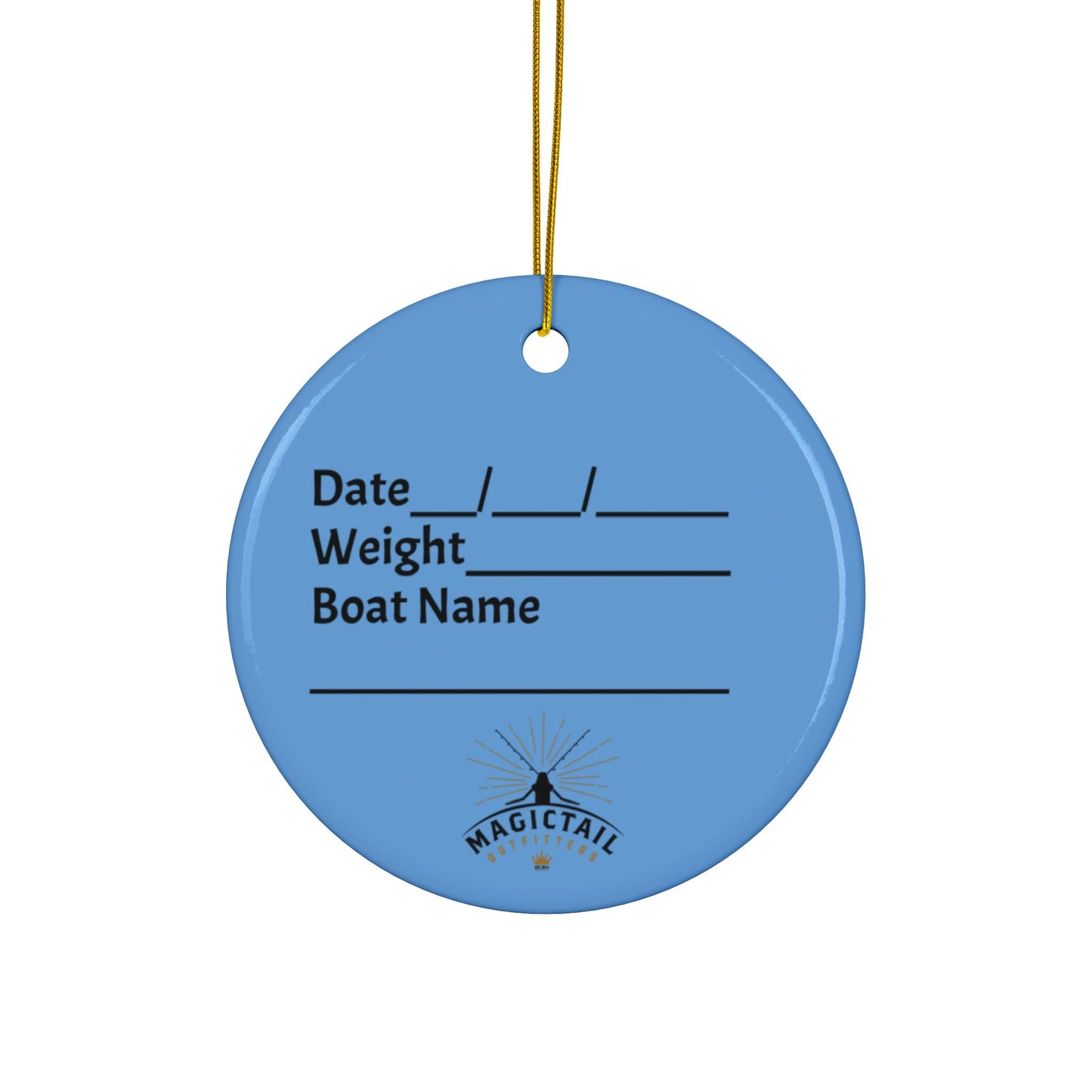 My First Tuna Decorative Ceramic Ornaments, Double-Sided (1pc, 3pcs, 5pcs)