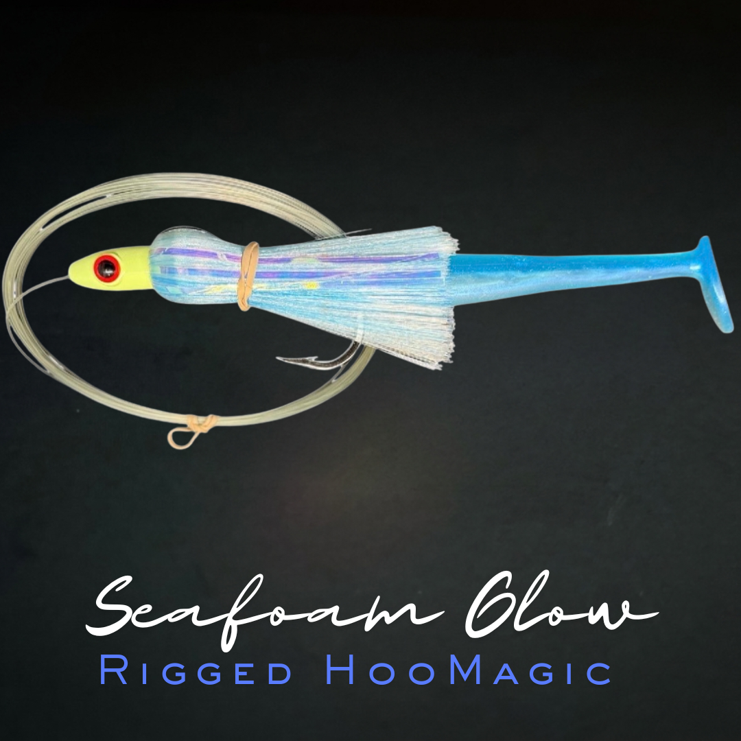 ballyhoo fish lure Magic Rigged HooMagic Abu Garcia Conolon Premier rigged with our ballyhoo Size:5 inch sportfishing with dan hernandez