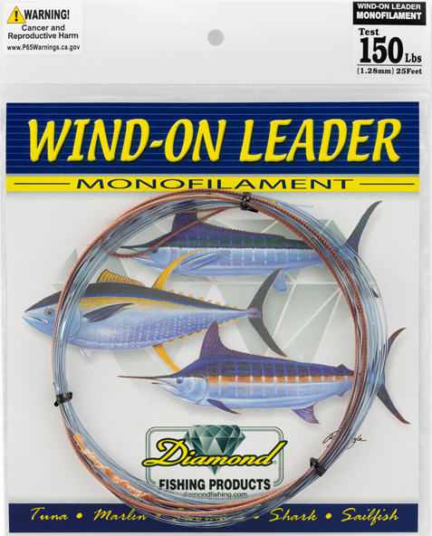 Diamond Monofilament Wind On Leader - Smoke Blue