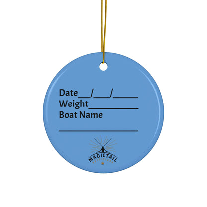 My First Tuna Decorative Ceramic Ornaments, Double-Sided (1pc, 3pcs, 5pcs)