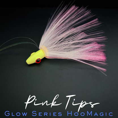 Magictail HooMagic Glow Series Trolling Lures Glow Head Pink Tips Unrigged