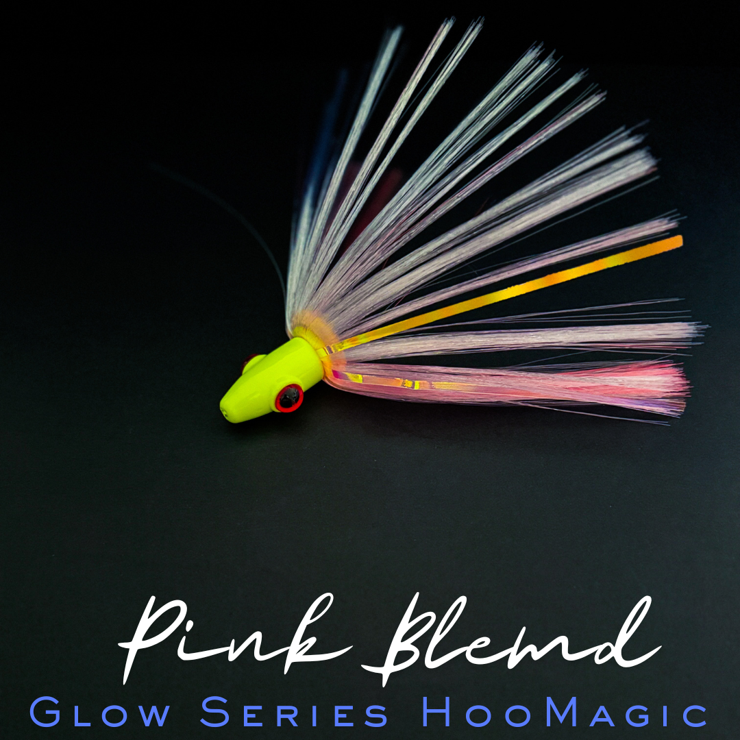 Magictail HooMagic Glow Series Trolling Lures Glow head Pink Blend Unrigged