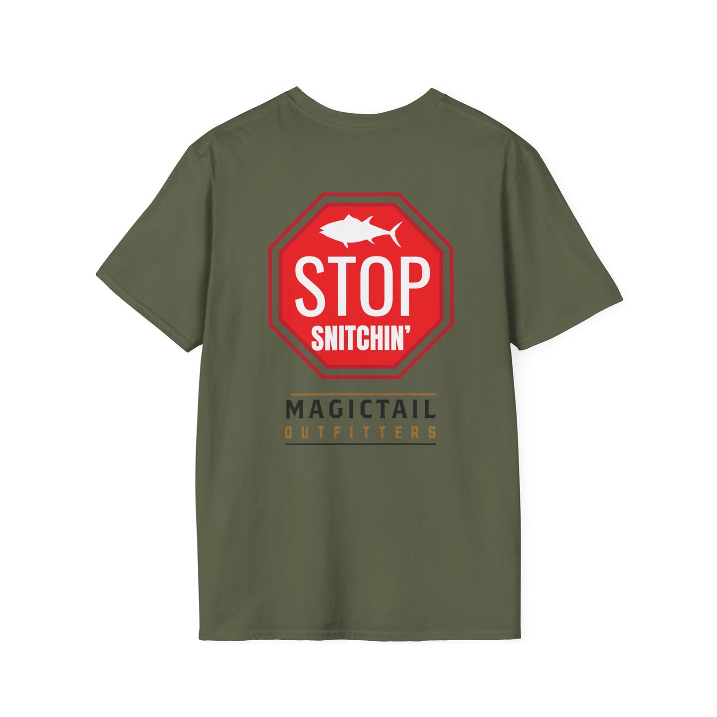 Stop Snitchin' Fishing T-Shirt — Magictail Outfitters tee