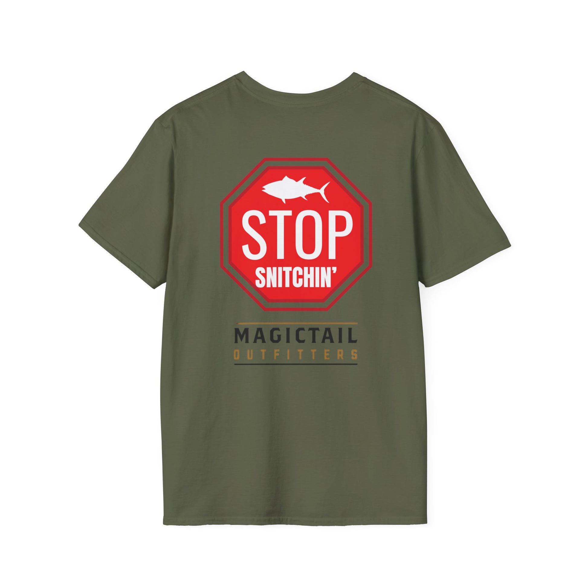 Stop Snitchin' Fishing T-Shirt — Magictail Outfitters tee