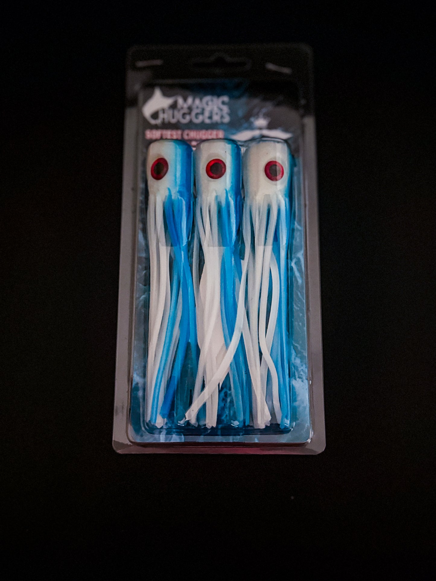 Magictail Soft Head Chuggers Blue White LG 3PK