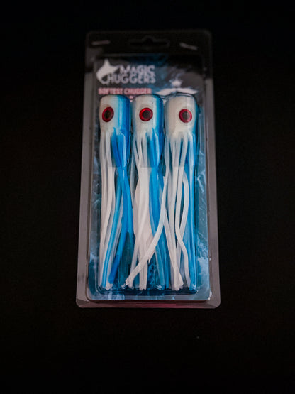 Magictail Soft Head Chuggers Blue White LG 3PK
