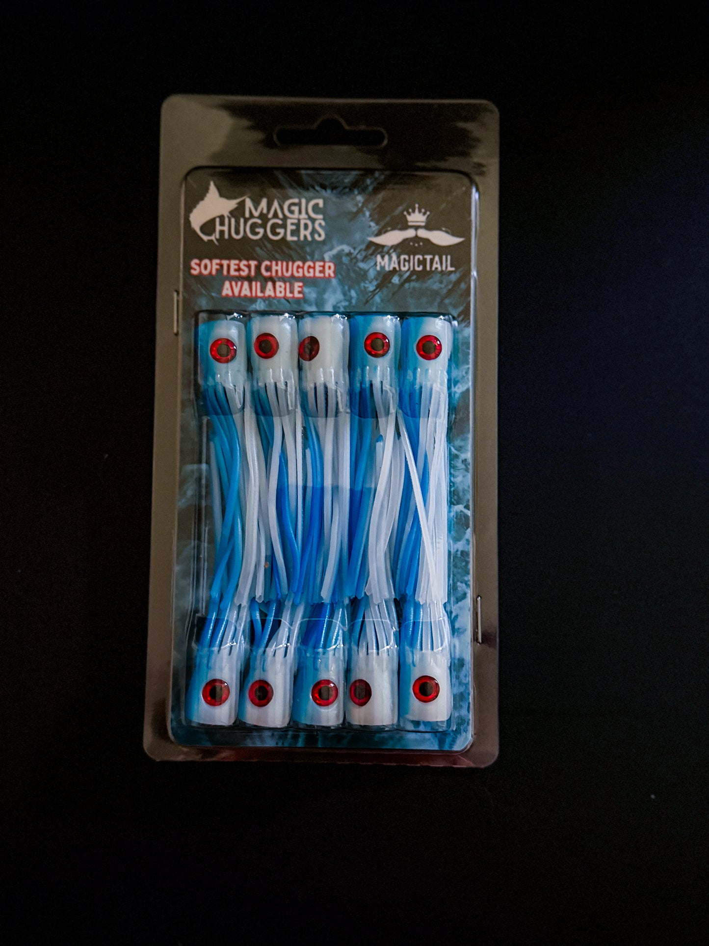 Magictail Soft Head Chuggers Blue White SM 10PK
