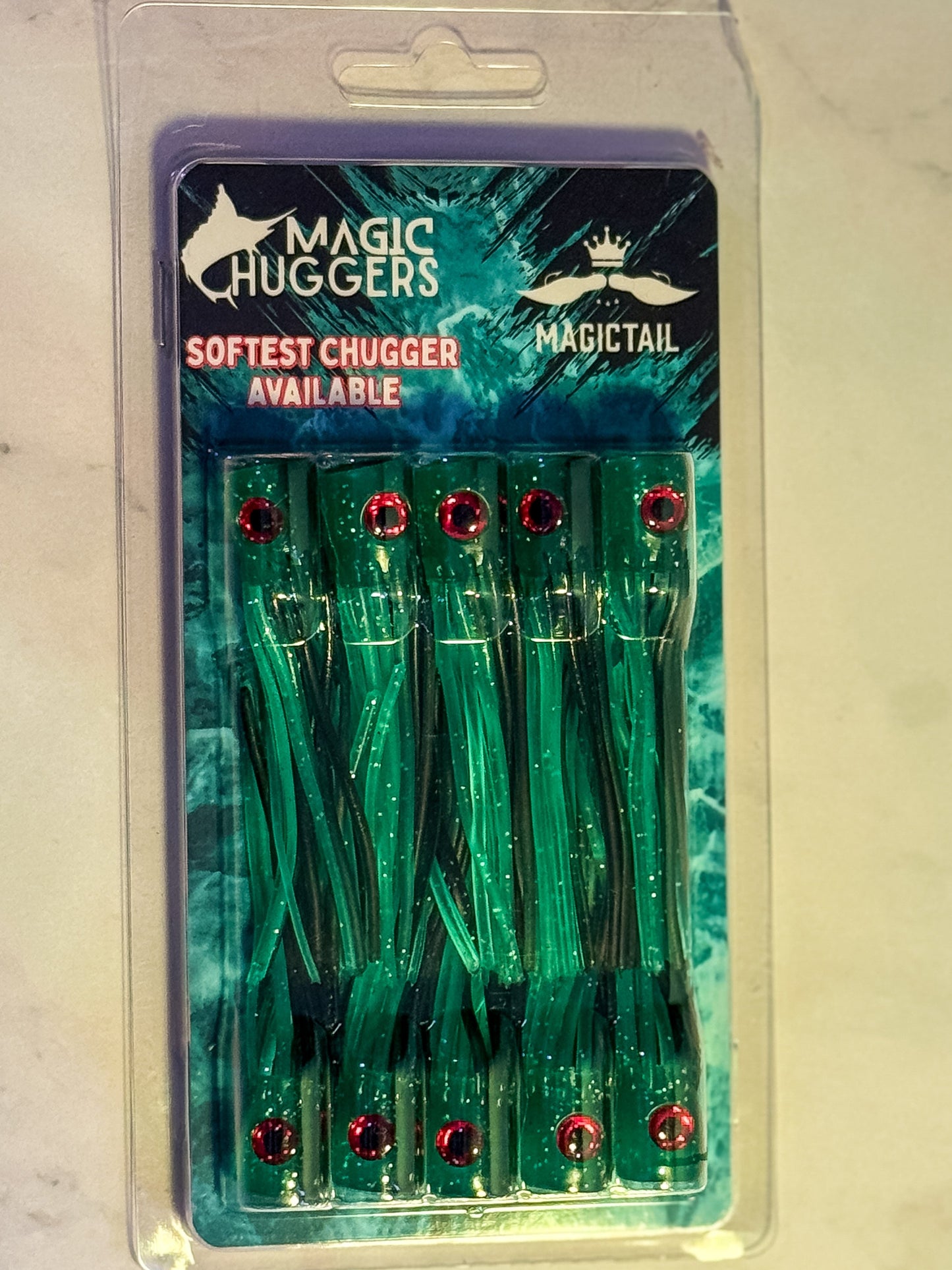 Magictail Soft Head Chuggers Green Black SM 10PK