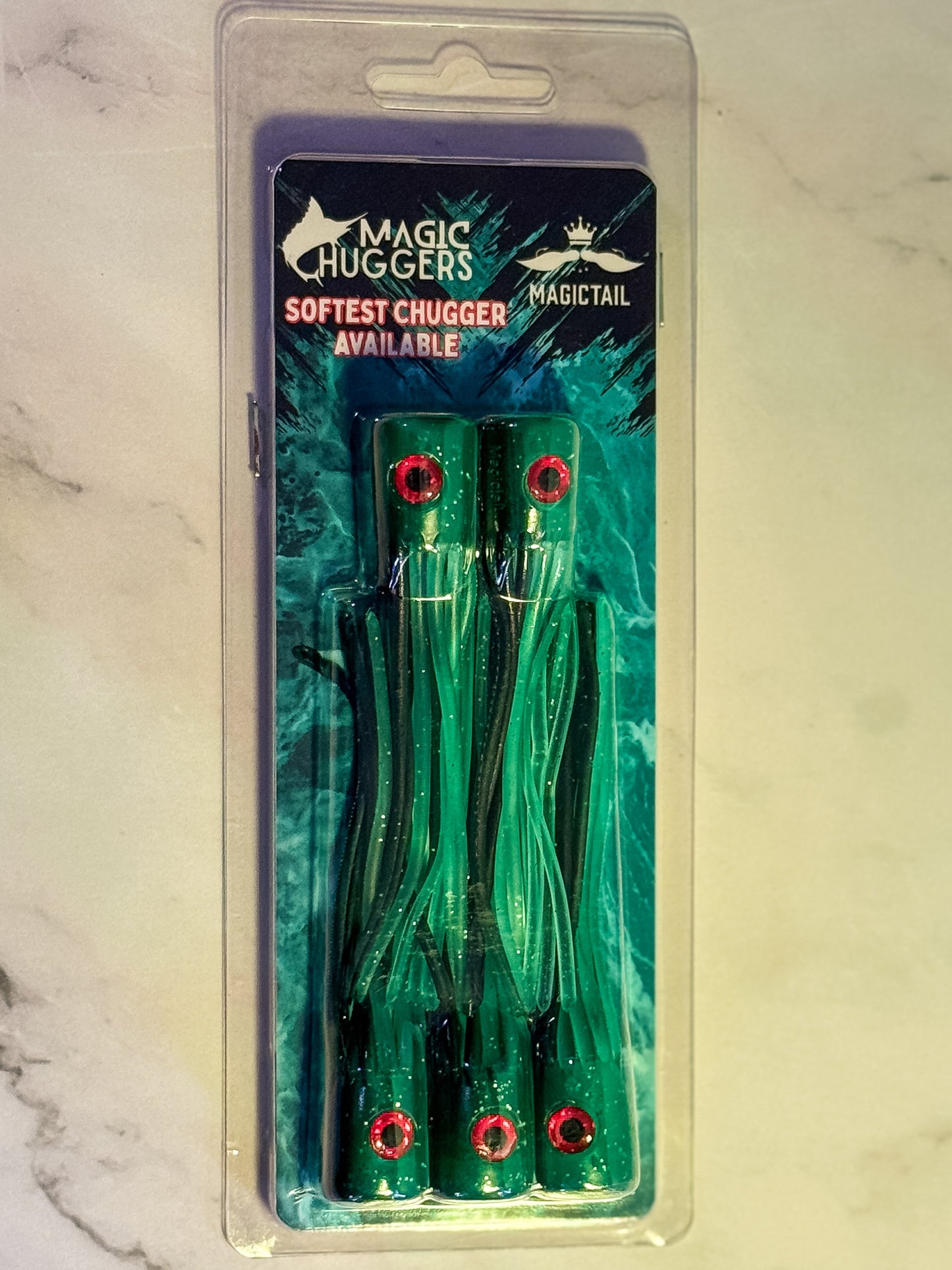 Magictail Soft Head Chuggers Green Black MD 5PK