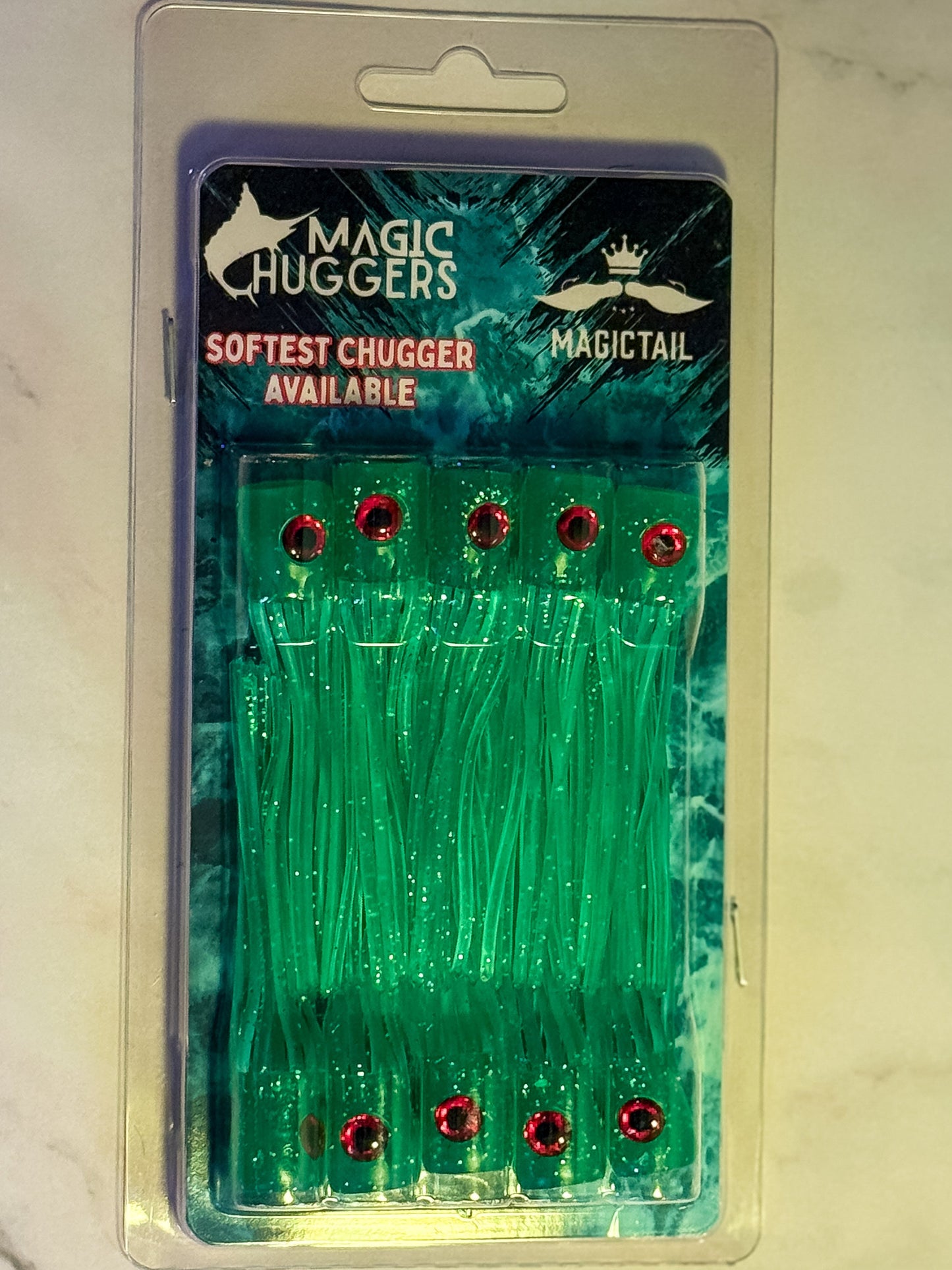 Magictail Soft Head Chuggers Green SM 10PK