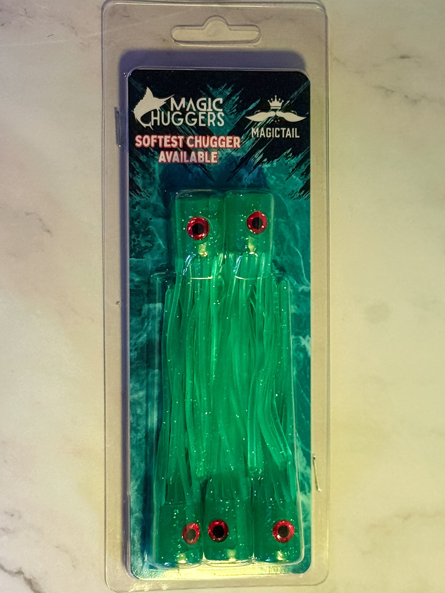 Magictail Soft Head Chuggers Green MD 5PK