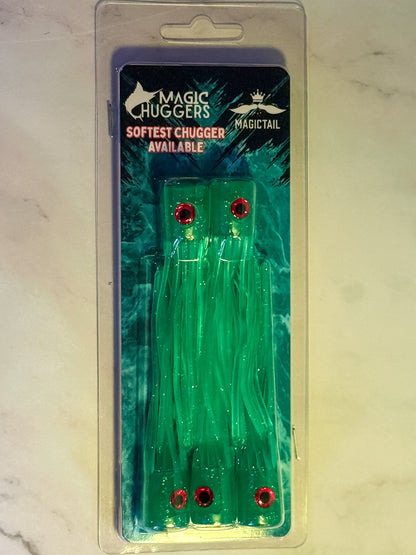 Magictail Soft Head Chuggers Green MD 5PK