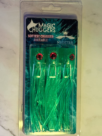 Magictail Soft Head Chuggers Green LG 3PK