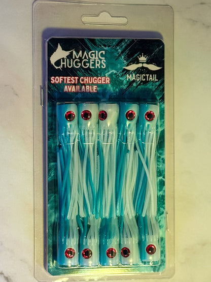 Magictail Soft Head Chuggers Blue White SM 10PK