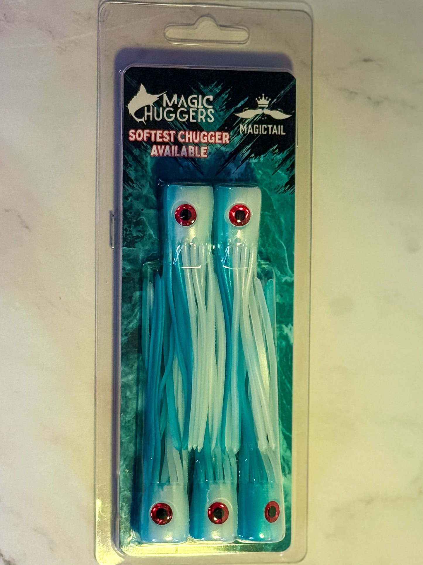 Magictail Soft Head Chuggers Blue White MD 5PK