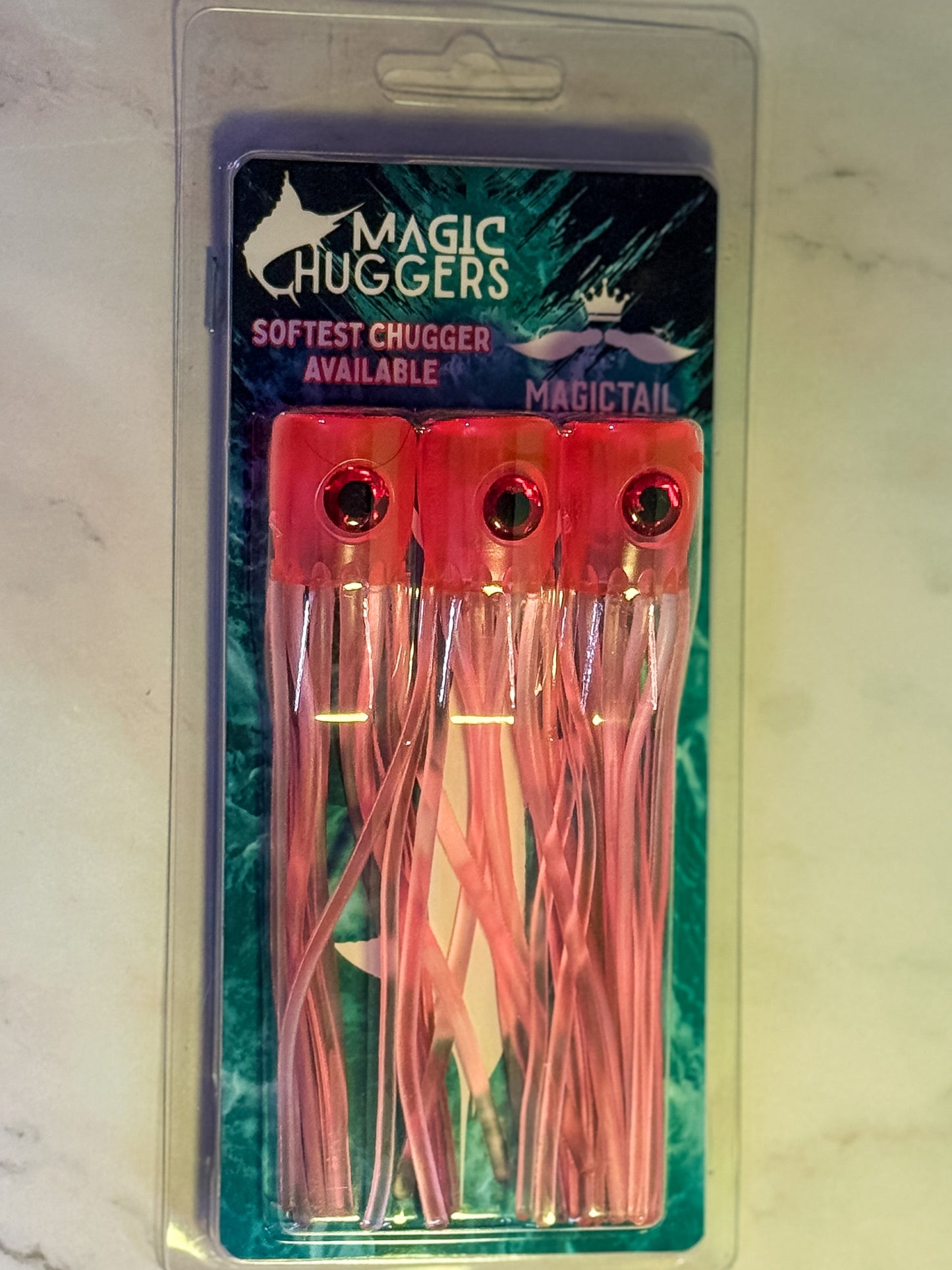 Magictail Soft Head Chuggers Pink LG 3PK