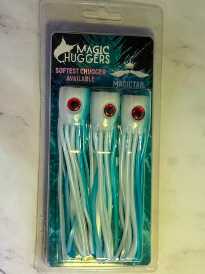 Magictail Soft Head Chuggers Blue White LG 3PK